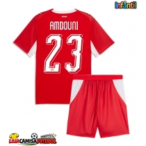Camisa de Futebol Suíça Zeki Amdouni #23 Equipamento Principal Infantil Mundo 2026 Manga Curta (+ Calças curtas)